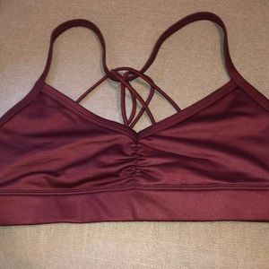 Burgundy alo yoga sunny strappy bra